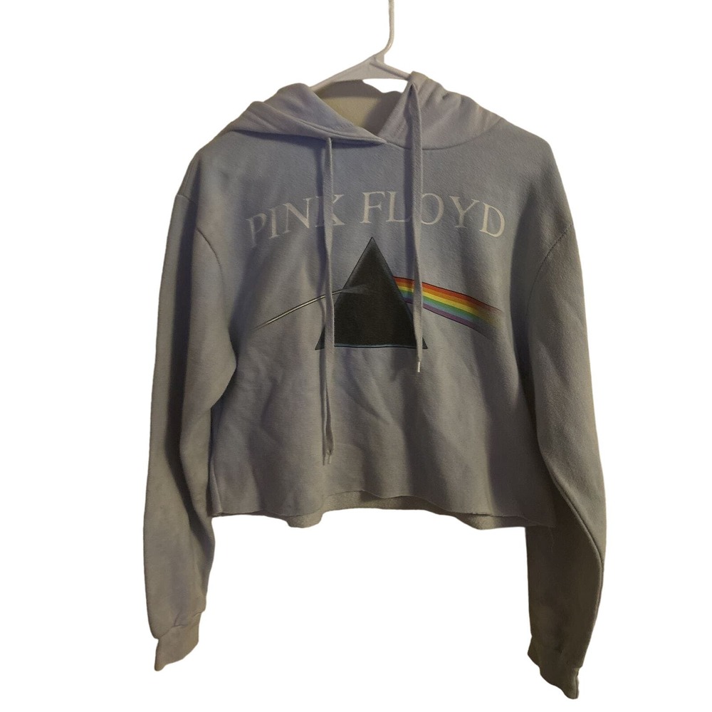 Pink Floyd Crop Top Hoodie Sweatshirt Extra Small Blue
